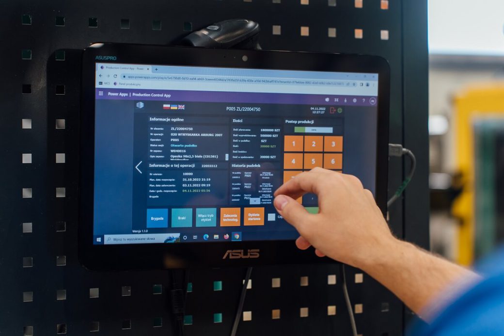 system MES Panel Produkcyjny