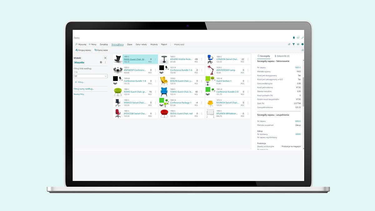 zarządzanie zapasami magazyn Microsoft Dynamics 365 Business Central